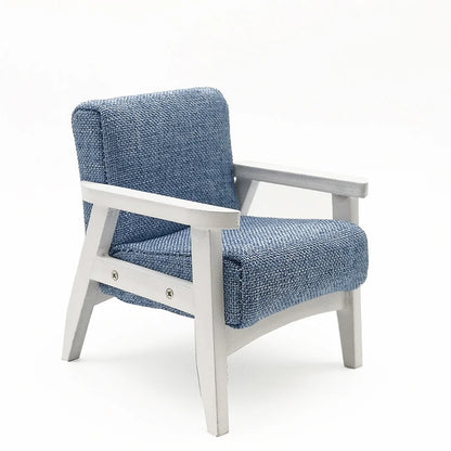 1:12 Scale Miniature Fabric Sofa Couch Chair For Dollhouse Living Room Decor Minimalist Simple Furniture Accessories