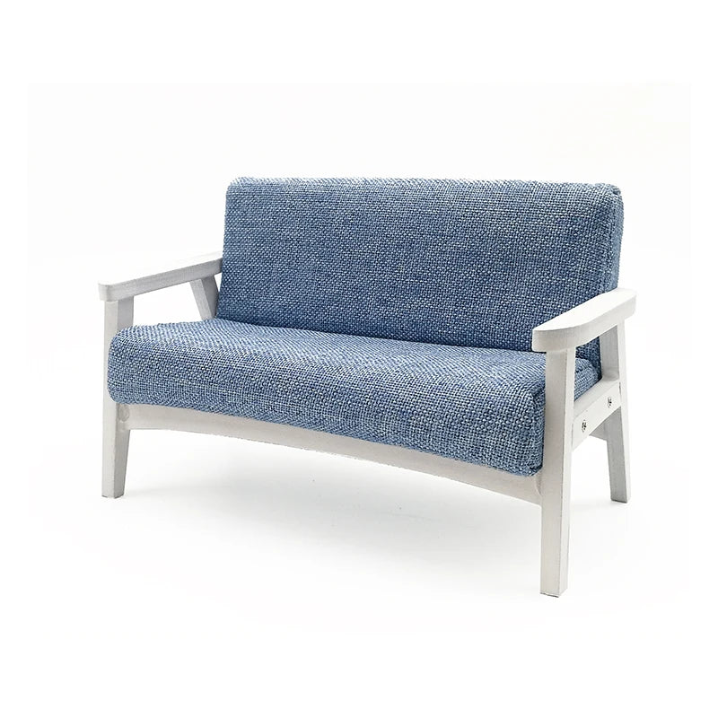 1:12 Scale Miniature Fabric Sofa Couch Chair For Dollhouse Living Room Decor Minimalist Simple Furniture Accessories
