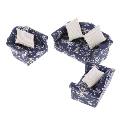1:12 Scale Miniature Cushion Pillow Set For Sofa Couch Chair Bed Dollhouse Accessories Home Decor