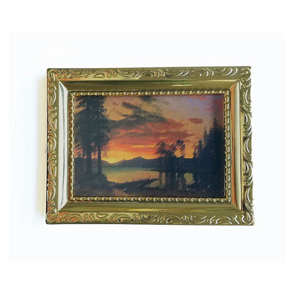 Peinture à l'huile miniature encadrée à l'échelle 1:12, décoration murale pour maison de poupée, accessoires de bricolage