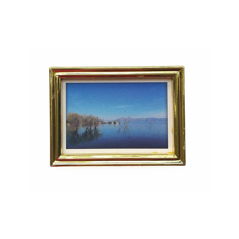 Peinture à l'huile miniature encadrée à l'échelle 1:12, décoration murale pour maison de poupée, accessoires de bricolage