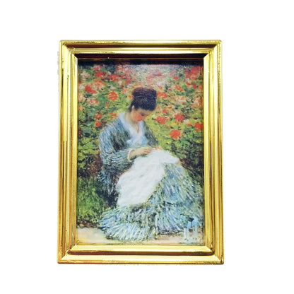 Peinture à l'huile miniature encadrée à l'échelle 1:12, décoration murale pour maison de poupée, accessoires de bricolage