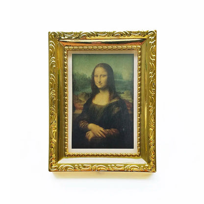 Peinture à l'huile miniature encadrée à l'échelle 1:12, décoration murale pour maison de poupée, accessoires de bricolage
