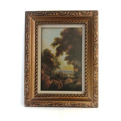 Peinture à l'huile miniature encadrée à l'échelle 1:12, décoration murale pour maison de poupée, accessoires de bricolage