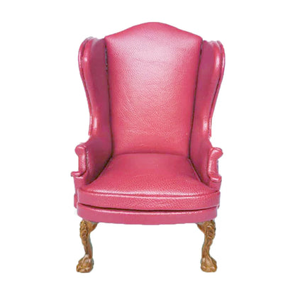 1:12 Scale Miniature Red Leather Sofa Armchair Dollhouse Furniture Living Room Decor Accessories