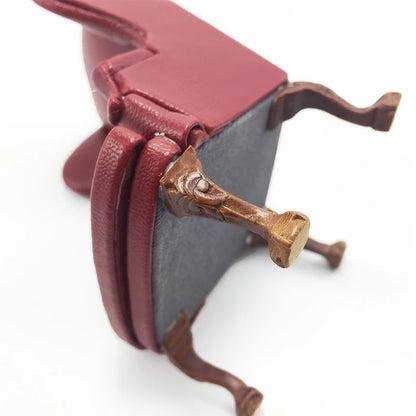 1:12 Scale Miniature Red Leather Sofa Armchair Dollhouse Furniture Living Room Decor Accessories