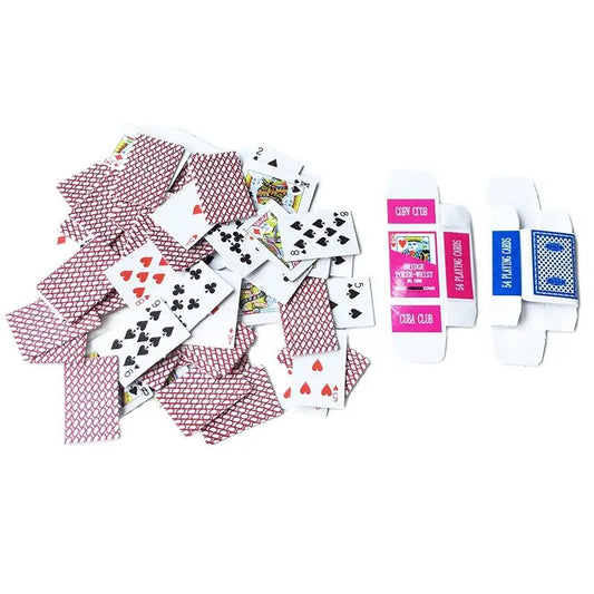 Juego de cartas de póker en miniatura para casa de muñecas a escala 1:12 para decoración y accesorios.