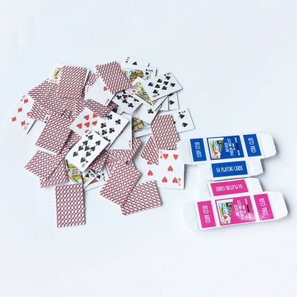 Juego de cartas de póker en miniatura para casa de muñecas a escala 1:12 para decoración y accesorios.