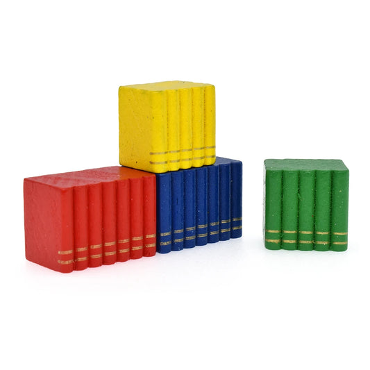 Livres miniatures en bois colorés à l'échelle 1:6 pour décoration de maison de poupée