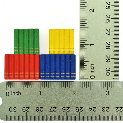 Juego de libros de madera en miniatura a escala 1:12 para decoración de casas de muñecas.