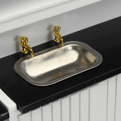 1:12 Scale Miniature Kitchen Furniture Set Sink Stove Cabinet For Dollhouse Decor WD0053