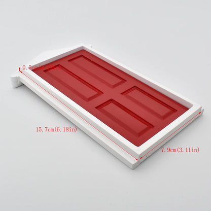 1:12 Scale Miniature Fairy Door Triangle Roof With Hardware Knock Mailbox Doorbell For Dollhouse Accessories
