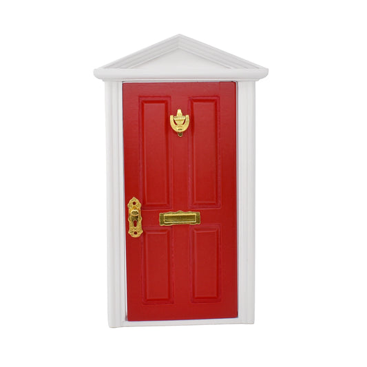 1:12 Scale Miniature Fairy Door Triangle Roof With Hardware Knock Mailbox Doorbell For Dollhouse Accessories