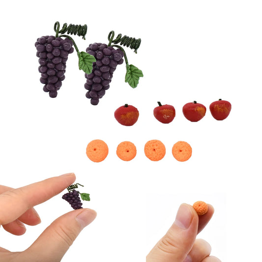 1:12 Scale Miniature Dollhouse Food Set Apple Orange Grape Mini Fruits For Dollhouse Accessories DIY Toy For Children