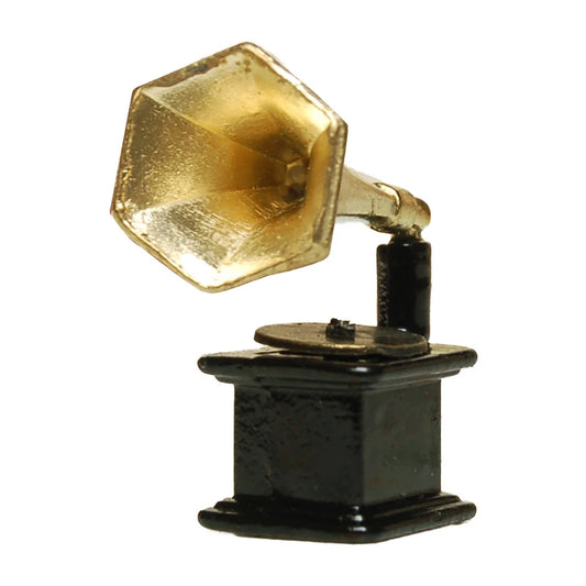 Gramophone miniature en métal à l'échelle 1:12, accessoire pour maison de poupée miniature