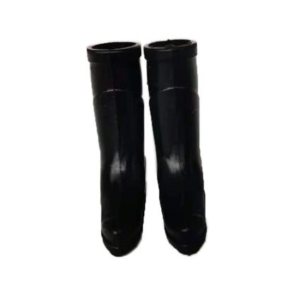 Bottes de pluie miniatures en caoutchouc noir à l'échelle 1:12 pour figurines de maison de poupée