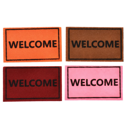 1:12 Scale Mini Welcome Doormat For Dollhouse Entrance Door Rug Carpet Cloth Floor DIY Miniature Dollhouse Accessories