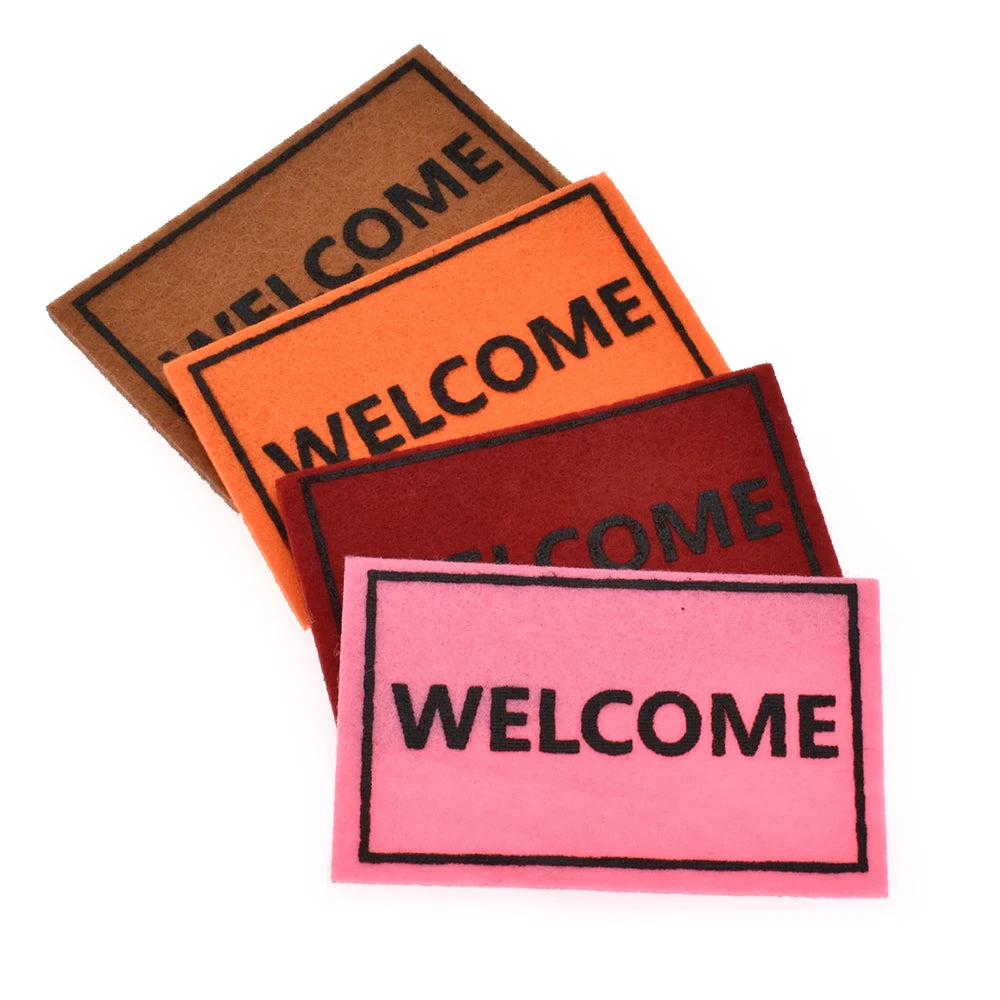 1:12 Scale Mini Welcome Doormat For Dollhouse Entrance Door Rug Carpet Cloth Floor DIY Miniature Dollhouse Accessories