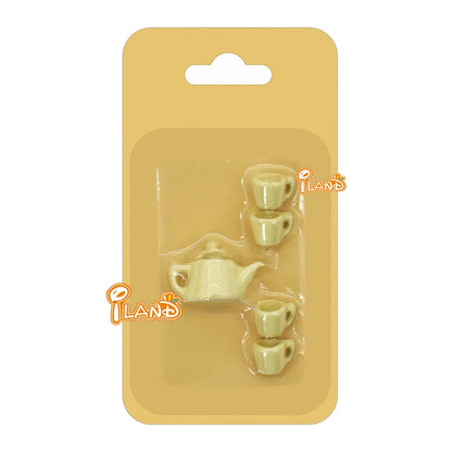 1:12 Scale Miniature Tea Set Porcelain Kettle Pot Cup Dollhouse Accessories Teaware Miniature Furniture