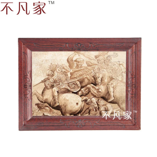 Pintura al óleo en miniatura de guerreros antiguos para casa de muñecas a escala 1:12