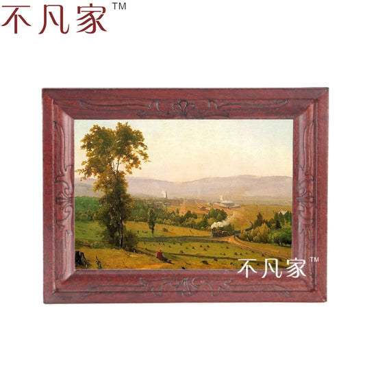 Pintura al óleo de campo en miniatura a escala 1:12 para decoración de casas de muñecas