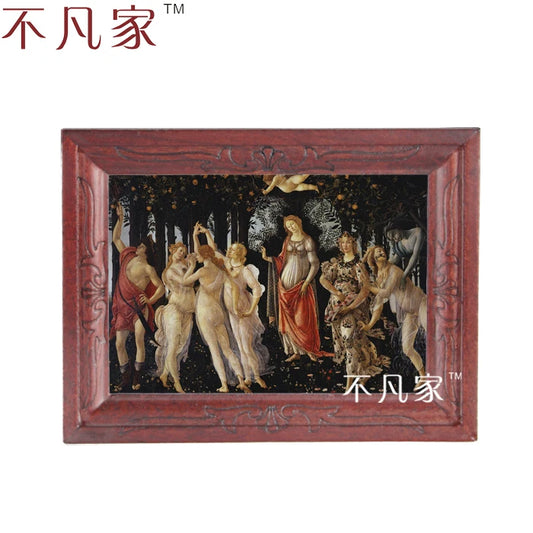 Pintura al óleo religiosa en miniatura a escala 1:12 para decoración de casas de muñecas - Modelo de arte clásico enmarcado