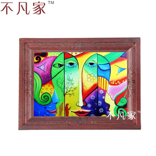 Pintura al óleo abstracta en miniatura a escala 1:12 para decoración de casas de muñecas