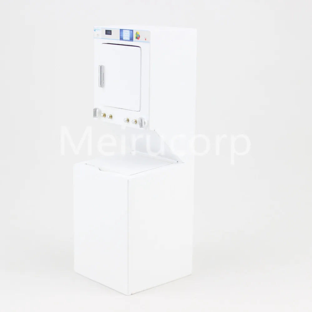Lavadora y secadora en miniatura para casa de muñecas blanca a escala 1:12: accesorio realista para lavandería