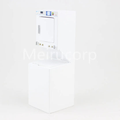 Lavadora y secadora en miniatura para casa de muñecas blanca a escala 1:12: accesorio realista para lavandería