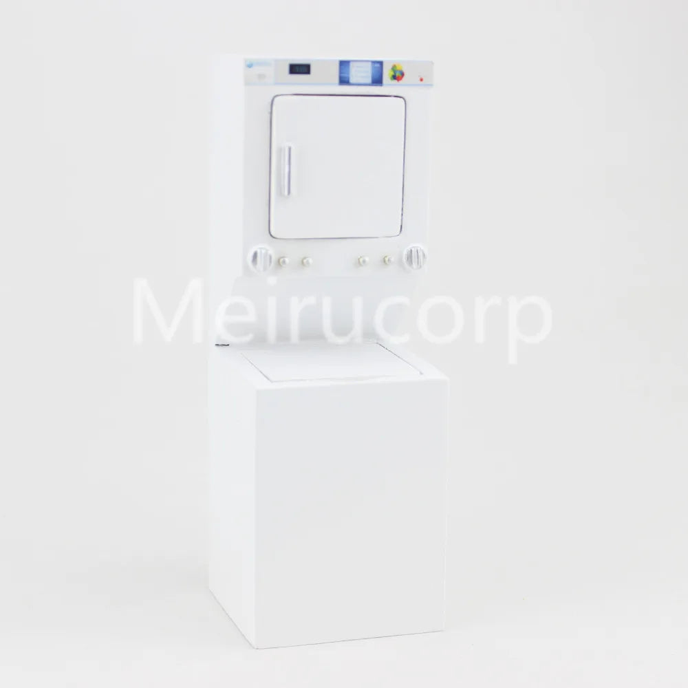 Lavadora y secadora en miniatura para casa de muñecas blanca a escala 1:12: accesorio realista para lavandería