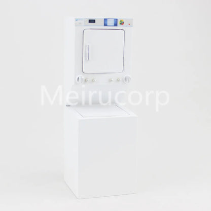 Lavadora y secadora en miniatura para casa de muñecas blanca a escala 1:12: accesorio realista para lavandería