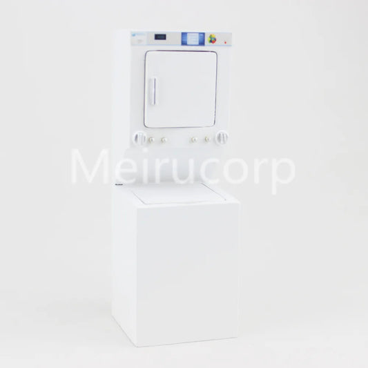 Lavadora y secadora en miniatura para casa de muñecas blanca a escala 1:12: accesorio realista para lavandería