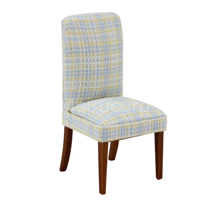 Silla de comedor moderna de tela a escala 1:12 para muebles de casa de muñecas
