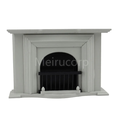 Chimenea para casa de muñecas en miniatura a escala 1:12: accesorio de mobiliario gris plateado hecho a mano