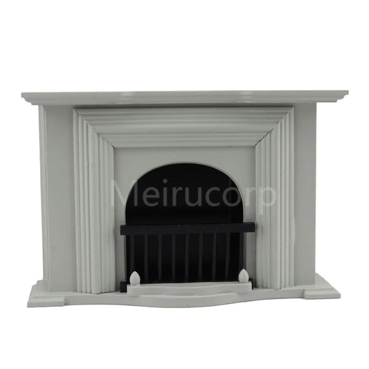 Chimenea para casa de muñecas en miniatura a escala 1:12: accesorio de mobiliario gris plateado hecho a mano