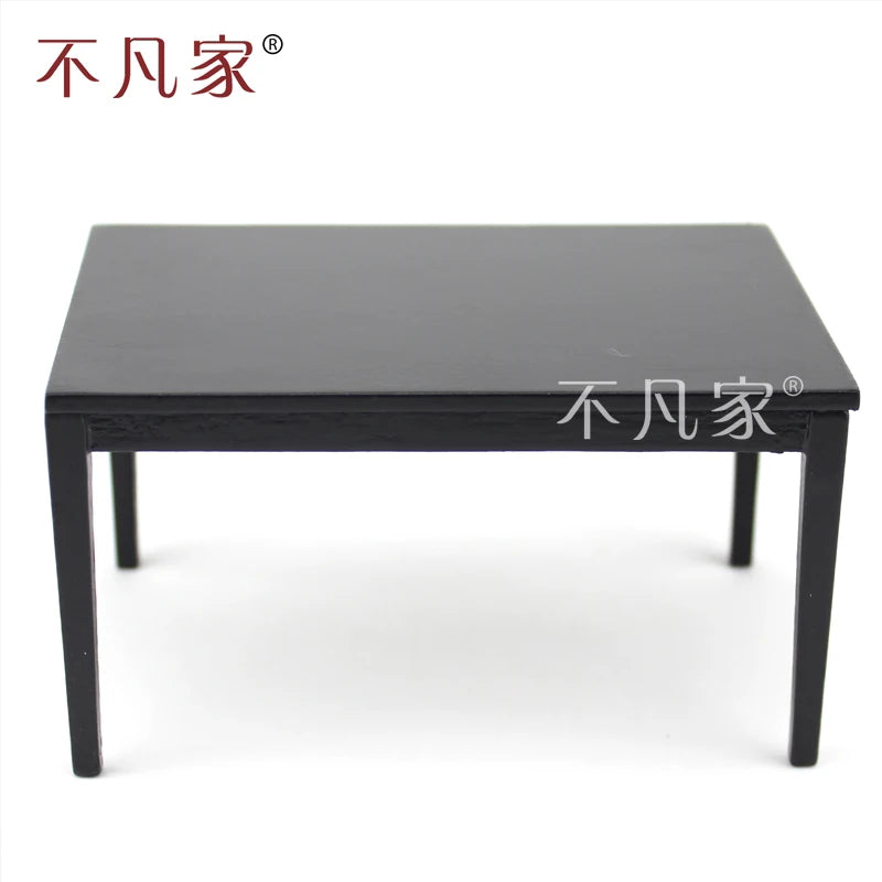 Juego de muebles para casa de muñecas a escala 1:12: mesa de comedor de madera en miniatura y 4 sillas