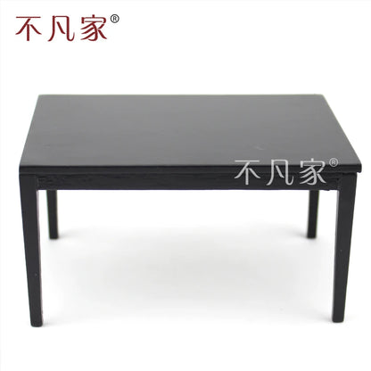 Juego de muebles para casa de muñecas a escala 1:12: mesa de comedor de madera en miniatura y 4 sillas