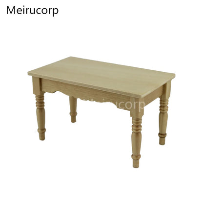 Juego de muebles para casa de muñecas en miniatura a escala 1:12 con mesa y 4 sillas de alta calidad para sala de estar.