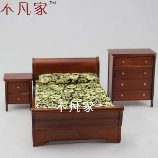 Kit de meubles miniatures en bois sculptés à la main pour maison de poupée, échelle 1:12