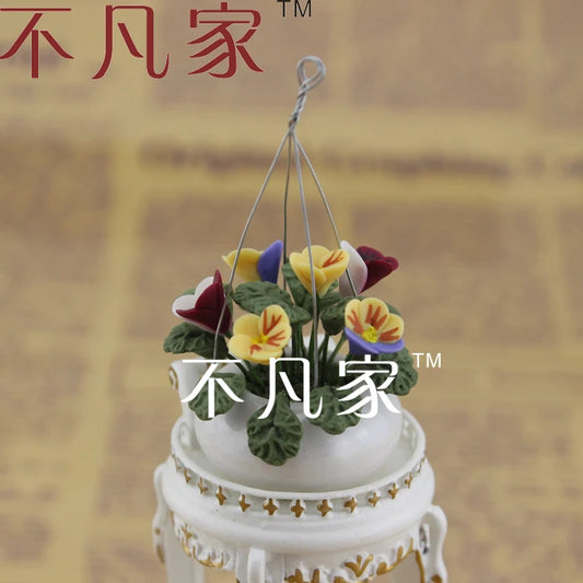 Flores en miniatura coloridas a escala 1:12 para decorar casas de muñecas