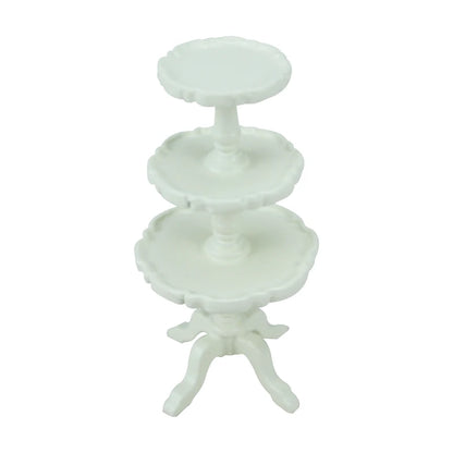 Soporte para tartas en miniatura blanco a escala 1:12 para decoración de casa de muñecas