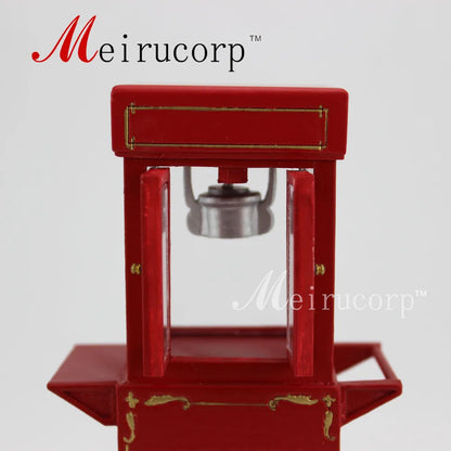 Casa de muñecas en miniatura a escala 1:12 con carrito de palomitas rojo: muebles en miniatura detallados para coleccionistas