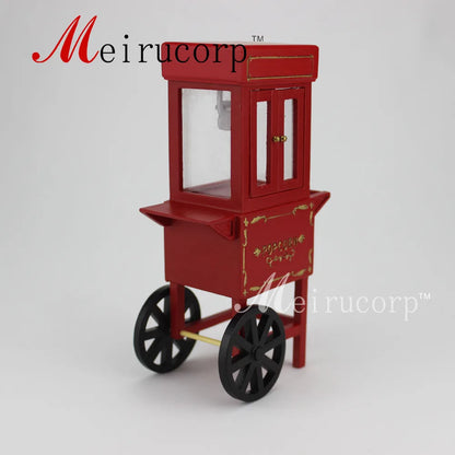 Casa de muñecas en miniatura a escala 1:12 con carrito de palomitas rojo: muebles en miniatura detallados para coleccionistas