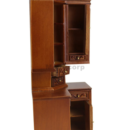 Mueble esquinero de madera a escala 1:12 para casa de muñecas: mueble en miniatura
