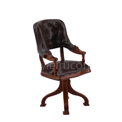 Sillón de madera a escala 1:12, muebles en miniatura para casa de muñecas y sala de estar.