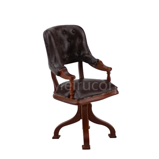 Sillón de madera a escala 1:12, muebles en miniatura para casa de muñecas y sala de estar.