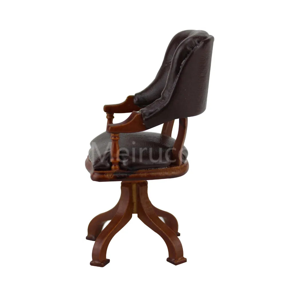 Sillón de madera a escala 1:12, muebles en miniatura para casa de muñecas y sala de estar.