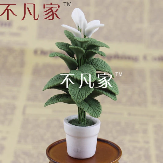 Maceta de flores en miniatura a escala 1:12 para decorar casas de muñecas - Envío gratis