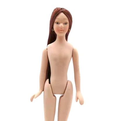 1:12 Scale Miniature Porcelain Naked Body Doll Lady Model For Dollhouse