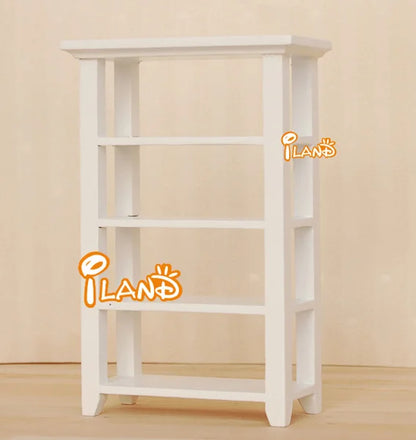 1:12 Scale Miniature Dollhouse Wooden White 4 Layer Display Stand Shelf Miniature Furniture
